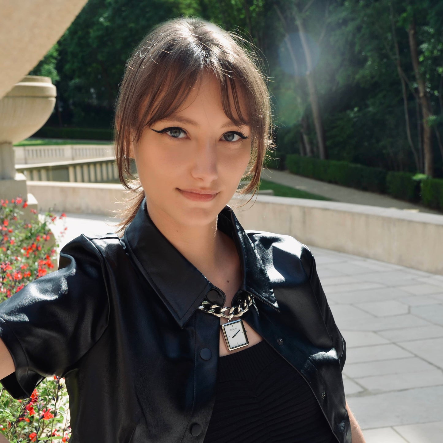 Collier montre iconique luxe DeBéryl assemblé à la main en France en acier inoxydable