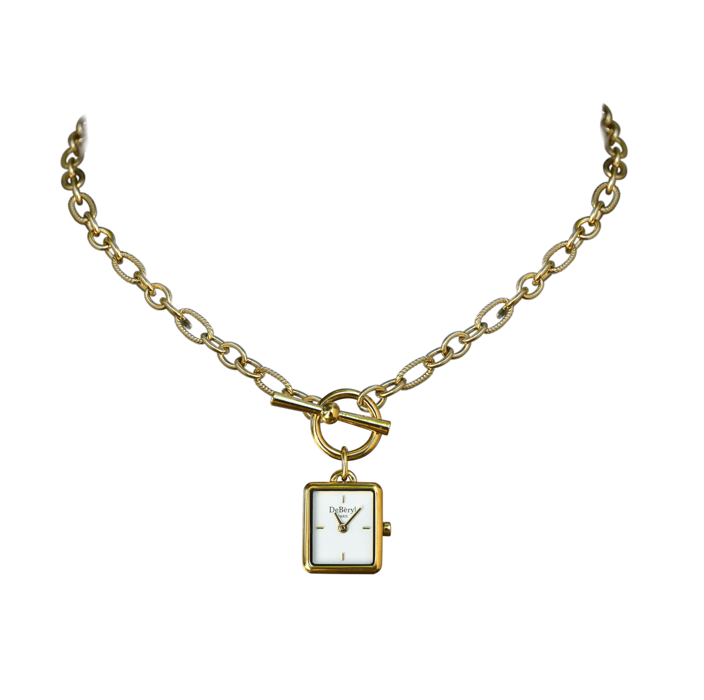 Pendentif original femme chaine fine doré acier inoxydable DeBéryl assemblé à la main en France petit créateur