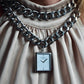 Collier montre originale grosse chaine luxe qualité DeBéryl assemblé à la main en France en acier inoxydable 