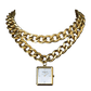 Belle montre collier grosse chaine originale acier inoxydable doré luxe qualité fabriquée à la main France résistant eau créateur 