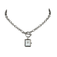 Pendentif original femme chaine fine argenté acier inoxydable DeBéryl assemblé à la main en France petit créateur
